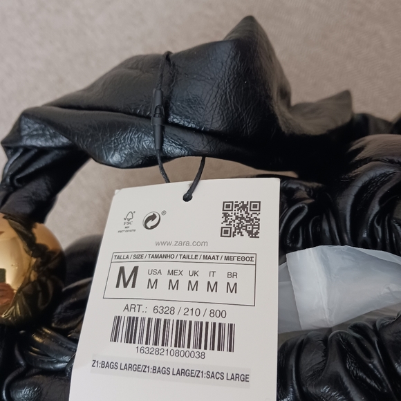 Zara black leather shoulders bag - Picture 7 of 12